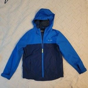 Eddie Bauer Boys full zip Blue Windbreaker Jacket L 14 Colorblock Lightweight